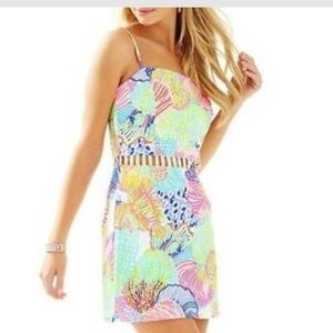 Lily Pulitzer romper gold cutout multi color  6